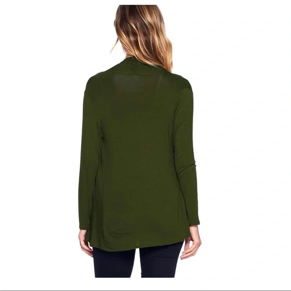 Olive Green Waterfall Cardigan. Size: XL - Picture 3 of 6